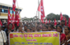 Manipal: Construction workers stage dharna, seeking fulfillments of various demands